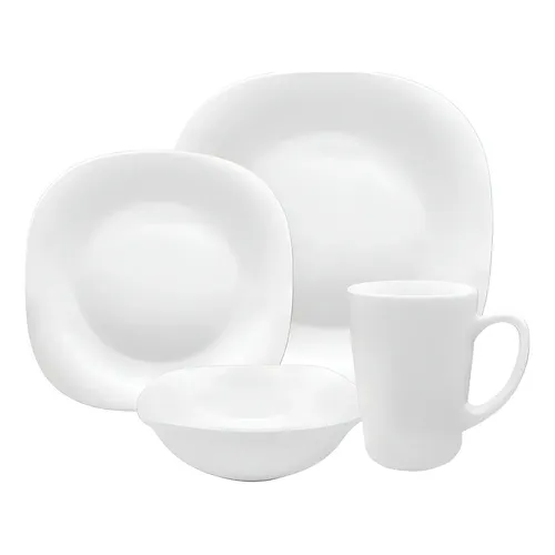 Set Vajilla Vidrio Opal Carol 16 Piezas Blanco - Image 3