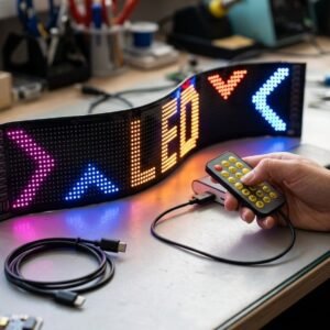 PANTALLA LED RGB FLEXIBLE PROGRAMABLE 20x64