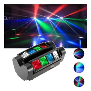 Luz de Escenario Mini Spider LED Doble Barra RGB Audiorítmica DMX Ls10 Spider Om